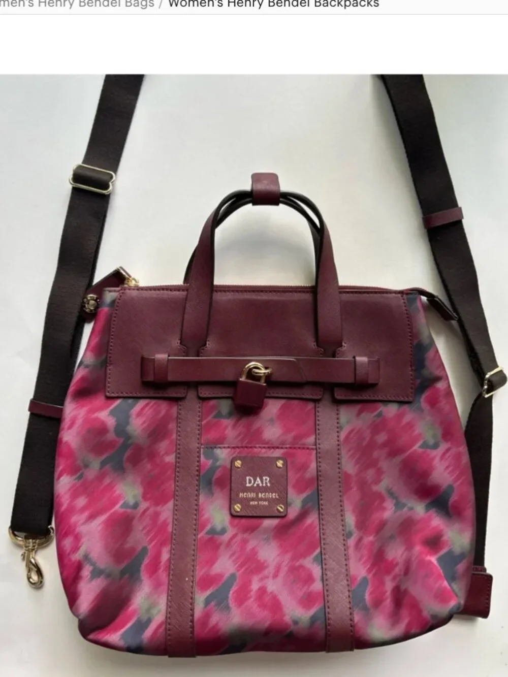 Henri Bendel NWOT DAR tote backpack RARE FIND
